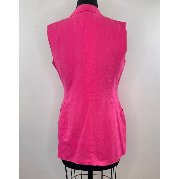 VTG The Limited Collection Pink Vest Blazer Linen Single Breasted Sz XS X-Small - Picture 6 of 8